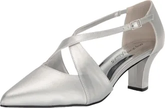 Easy Street Womens Easy Street Elegance Silver Satin 31-9648