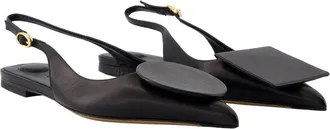 Jacquemus Womens Duelo P Slingback Flat Black Calfskin