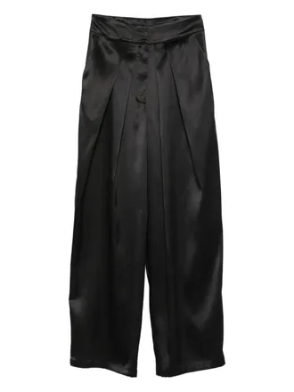 Rhizome Romanain taffeta geplooide broek - Zwart