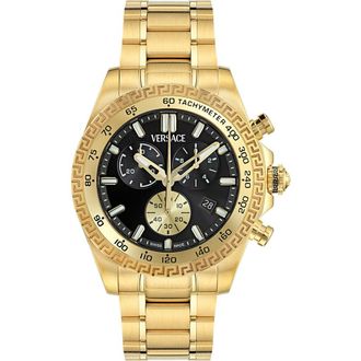 Versace Chrono X Chronograph Bracelet Watch, 44mm in Ip Yellow Gold at Nordstrom