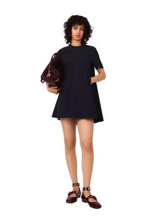 Maje Heavy crepe trapeze dress in Navy at Nordstrom, Size 36 Eu