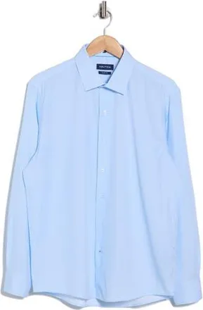 Nautica Slim Fit Geo Print Dress Shirt in Light Blue at Nordstrom Rack, Size 15.5 - 34/35