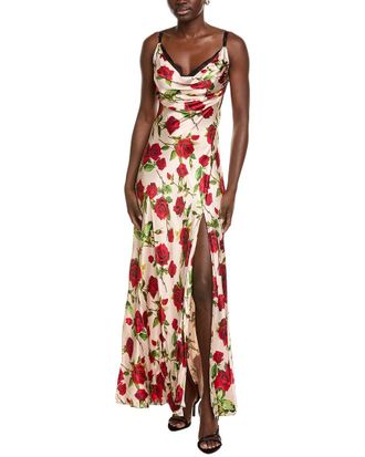 L'agence LAgence Venice Cowl Lace Neck Silk Gown