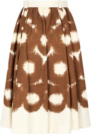 Prada Rokken, Dames, Veelkleurig, S, Katoen, Midi Katoenen Rok