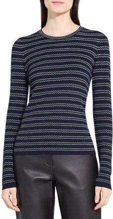 Theory Stripe Merino Wool Sweater in Deep Navy Multi at Nordstrom, Size Large
