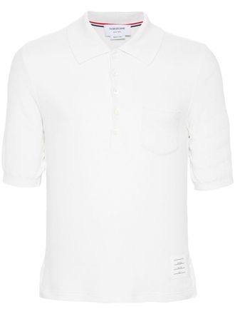 Thom Browne 4-Bar silk polo shirt - men - Silk - 0 - White