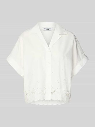 Marc O'Polo Denim Marc OPolo Denim Relaxed Fit Bluse aus reiner Baumwolle mit Spitzen-Details in Offwhite, Gr&ouml;&szlig;e XS