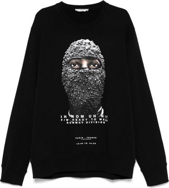 Ih Nom Uh Nit Black Mask-print sweater - men - Cotton - M
