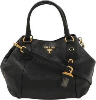 Prada Pre-owned Handbags, female, Black, Size: ONE SIZE Pre-owned Vintage Leather Handbag