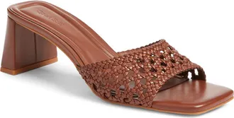Open Edit Jaydin Block Heel Sandal in Brown Russet at Nordstrom, Size 9.5