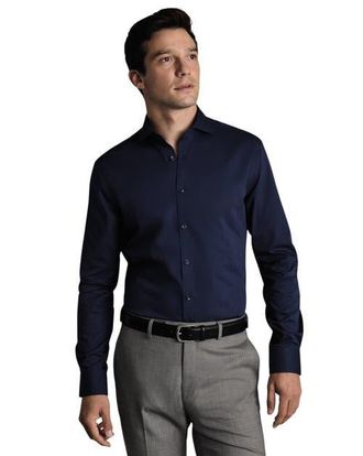 CHARLES TYRWHITT Non-Iron stretch Poplin Shirt in Royal Blue at Nordstrom, Size 15.534