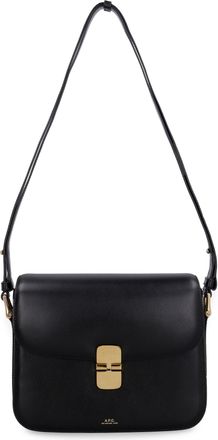A.P.C. Womens Grace Leather Crossbody Bag Black Shoulder