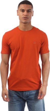HUGO BOSS Heren Boss Tales Logo Patch T-shirt in Oranje