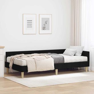 vidaXL Vidaxl Struttura Letto Angolare Con Materasso 2 Pz Nero 90 X 190 Cm
