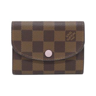 Louis Vuitton Damier Ebene Rose Ballerine Coated Canvas Coin Purse/Coin Case (Pre-Owned)