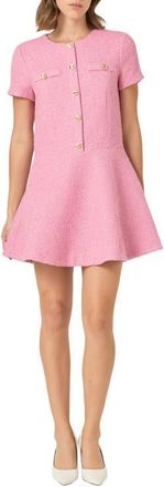 endless rose Tweed A-Line Minidress in Pink at Nordstrom, Size Large