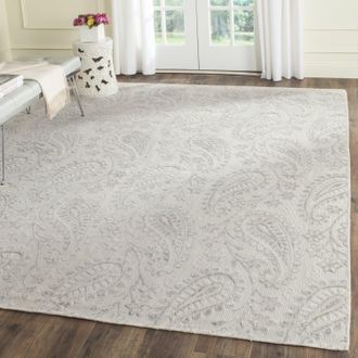 Safavieh Mirage Hand Made Area rug, Ivory / Silver Traditional Style Non-Shedding