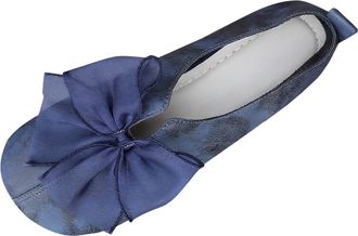 Generic Womens Mary Jane Shoes Wide Fit Bow Walking Shoe Round Toe Fashionable Cute Lightweight Breathable Comfy Slip On Pumps Shoes Outdoor Leisure Blue