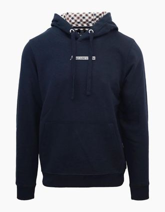 Aquascutum Mens Hooded Neck Lacoste Lettering Sweatshirt - Navy - Size: 36