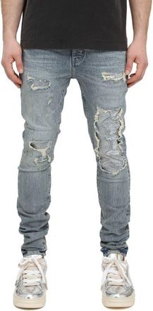 Purple Rip & Repair Beaded Skinny Jeans in Light Indigo at Nordstrom, Size 29