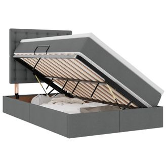 vidaXL Letto Con Contenitore Led E Materasso Grigio Scuro 120 X 190 Cm Vidaxl