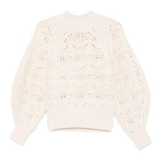 Zimmermann Round-neck Knitwear, female, Beige, Size: S Hypnotic Cable Knit Sweater