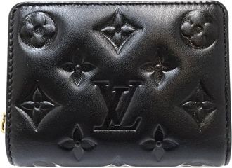 Louis Vuitton Monogram Black Leather Wallet (Bi-Fold) (Pre-Owned)
