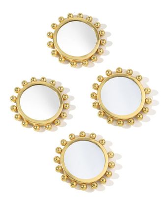 Tiramisu Set Of 4 Astra Beaded Gold Mirror Coasters