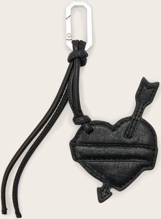 AllSaints Leather Heart Banner Leather Keyring, Size: One Size