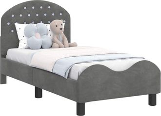 vidaXL Estructura De Cama Para Ni&ntilde;os Peque&ntilde;os Con Cabecera Gris Oscuro Vidaxl