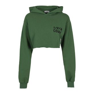 Livincool Crop Hoodie - Dames - Hoodies - Groen - XS - Katoen - Hoodies & sweatvesten
