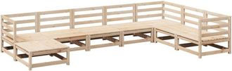 vidaXL Juego De Sof&aacute;s De Jard&iacute;n 8 Pzas Madera Maciza De Pino Vidaxl