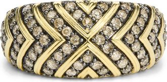 House of Brilliance 10K Yellow Gold Plated.925 Sterling Silver 3/4 Cttw Diamond Geometric Ring