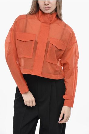 Pinko Nylon Cropped-Fit Windbreaker With Utility Pockets size Xs