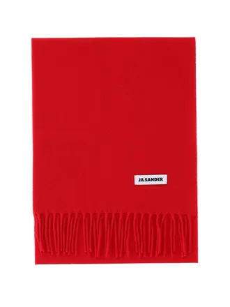 Jil Sander Mens Scarfs Red Virgin Wool