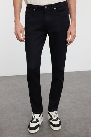 Trendyol MAN Heren Zwart Effen Skinny Normale taille Jeans