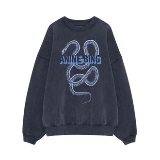 Anine Bing Dames, Sweatshirts & Hoodies, Grijs, Maat: M Katoen
