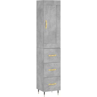 vidaXL Aparador De Madera Contrachapada Gris Hormig&oacute;n 34,5x34x180 Cm Vidaxl