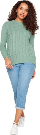 M&Co Womens Cable Knit Jumper - Womens Green