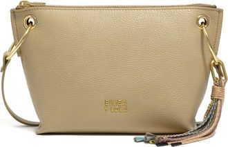 Bimba & Lola Medium Trapezium leren crossbodytas - Beige
