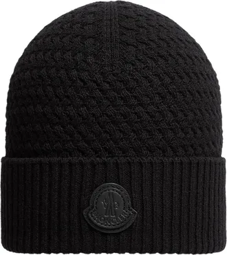 Moncler Moncler Cashmere Blend Beanie, Men, Black, Size: One Size