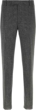Alexander McQueen Alexander McQueen, Suit Trousers, male, Black, Size: XL Embroidered Wool Cigarette Pant