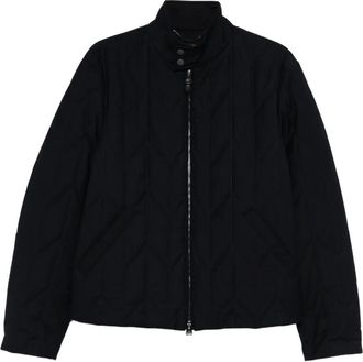 Canali Gewatteerd jack met diamantpatroon - Blauw