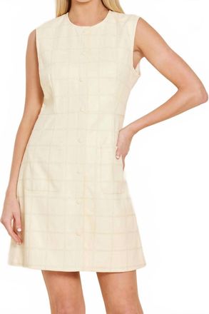 Dolce Cabo Faux Leather Stitch Dress In Butter