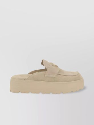 Prada leather wedge loafers