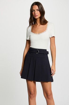 Morgan T-shirt met vierkante hals en korte mouwen