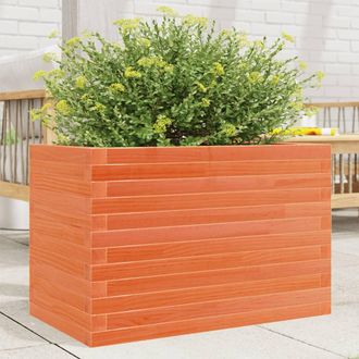 vidaXL Jardinera De Madera Maciza De Pino Marr&oacute;n Cera 70x40x46 Cm Vidaxl