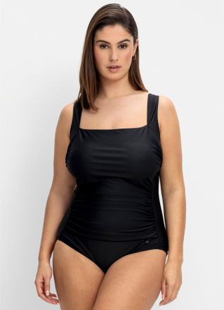 Sheego Badeanzug SHEEGO, Damen, Gr. 40, Cup D, schwarz, Elasthan, Polyamid, Badeanz&uuml;ge Badeanzug