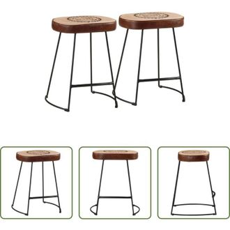 vidaXL vidaXL Sgabello da cucina - Sgabelli da Bar 2 pz Marrone Scuro 40x29,5x53 cm