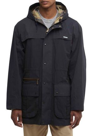Barbour Icons Durham Waterproof Hooded Raincoat in Navy at Nordstrom, Size X-Large